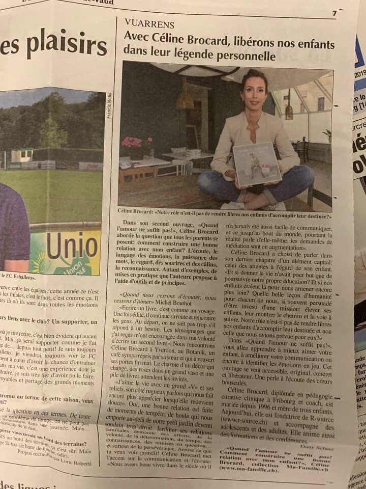 article Echo du Gros-de-vaud 14.6.2019